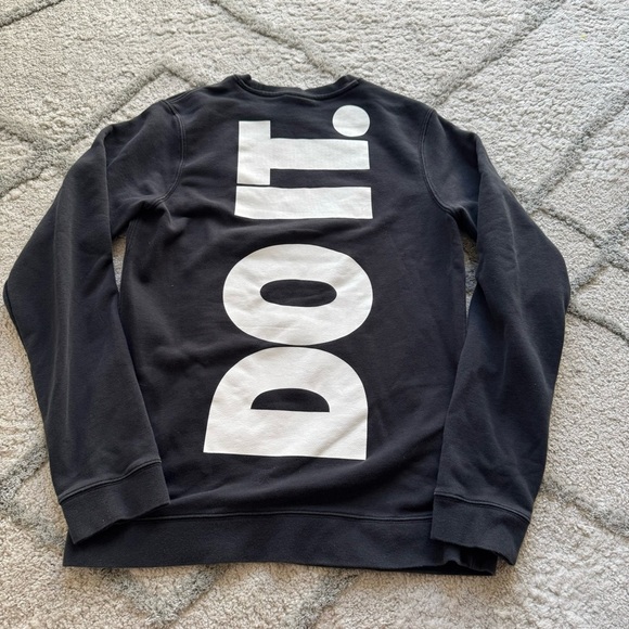 Nike JUST DO IT large logo black pullover crewneck sweatshirt men’s small - Picture 7 of 8